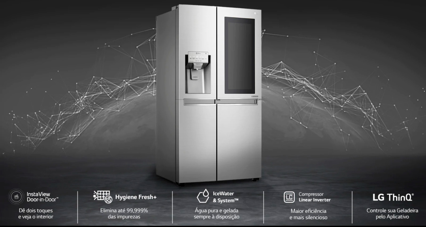 Geladeira LG Automático Side by Side - 601L New Lancaster Instaview GC-X247CSB1